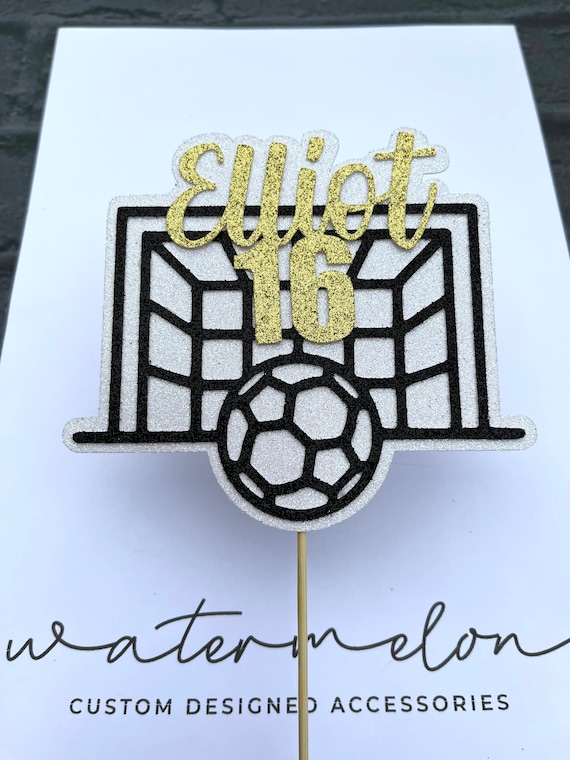 Football Goals Personalised Cake Topper - Birthday