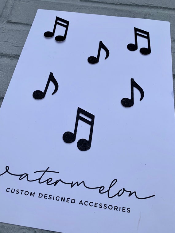 Mini Musical Notes Cupcake Topper Set of 6 in Any colour Glitter - Party - Birthday - Musical Celebration - Garden Party - Band