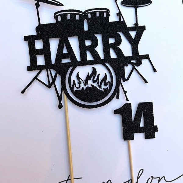 Drum Kit Cake Topper Personalised