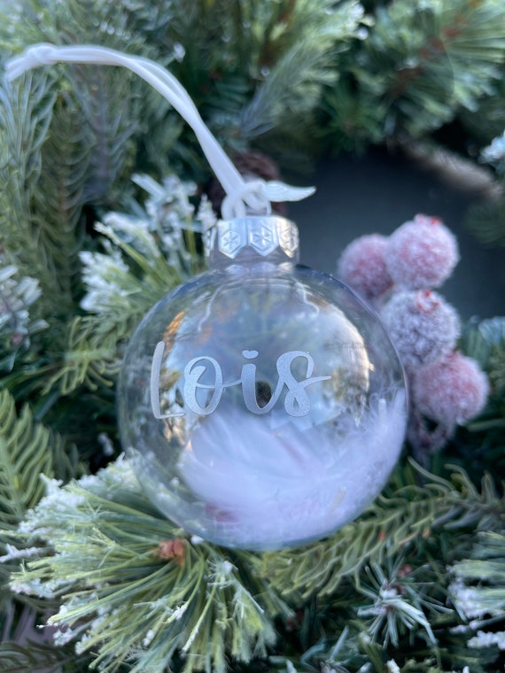 Personalised Memory Bauble - Angel wings - Guardian Angel - WITH FREE tracked uk next day delivery -