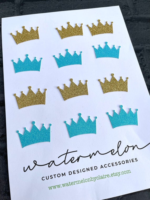 Crown Cupcake Toppers - Baby shower - Prince - Princess