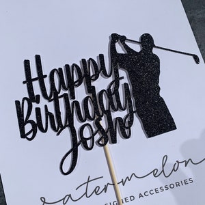 Golf Theme Cake Topper - Personalised - Birthday - Golfer