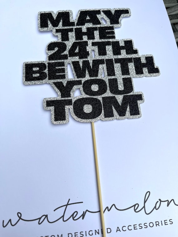 Galaxy Theme Cake Topper - May the 4th be with you - Any Age - Personalised Galaxy Font - Birthday
