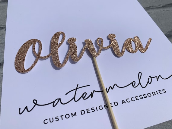 Personalised NAME or NUMBER Glitter Cake Topper