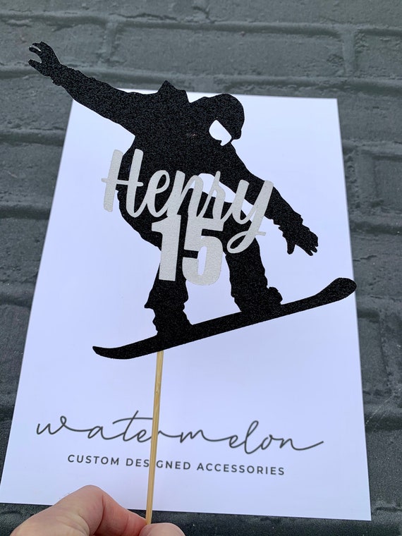 Snowboard Cake Topper - Personalised - Birthday - Snowboarder - Snowsports