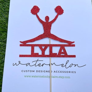 Cheerleader Cake Topper Personalised ANY NAME - Gymnast - Cheerleading Theme