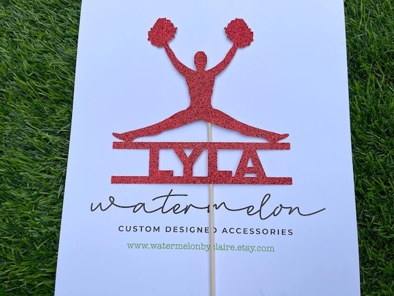 Cheerleader Cake Topper Personalised ANY NAME - Gymnast - Cheerleading Theme