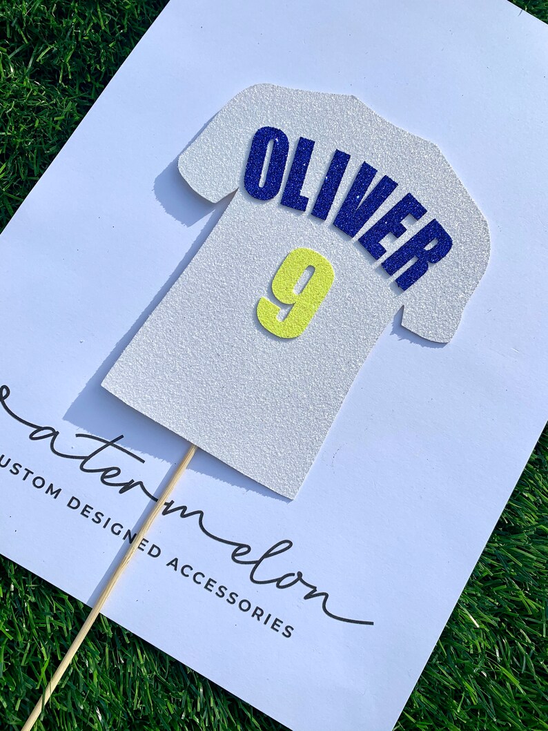Personalised Football Shirt Cake Topper Leeds Colours ANY Etsy UK