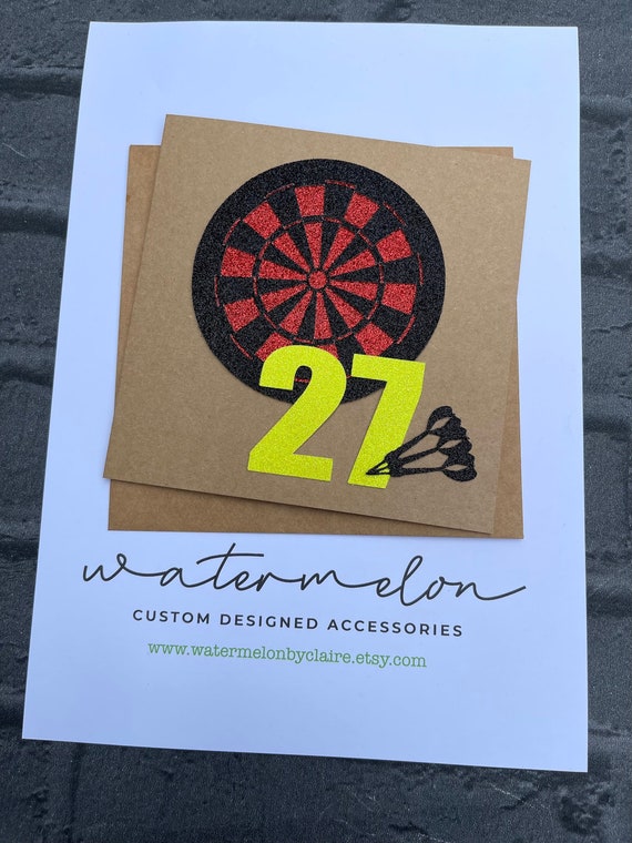 Dartboard Personalised Card - Darts - Dart board - Any name any age - Birthday card