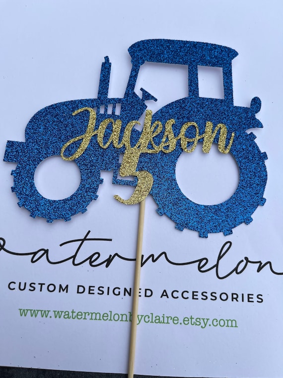 Tractor Cake Topper  - Personalised - Farm Theme