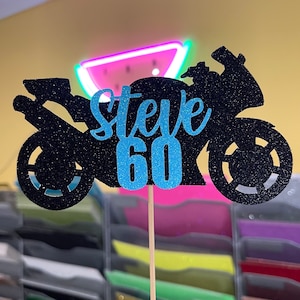 Personalised Motorbike Cake Topper - Birthday - Superbike - Racing - Biker