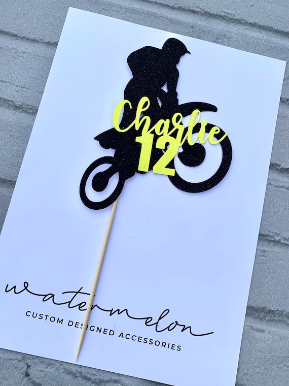 Personalised Motocross Cake Topper - Birthday - Motorbike - Dirt Bike