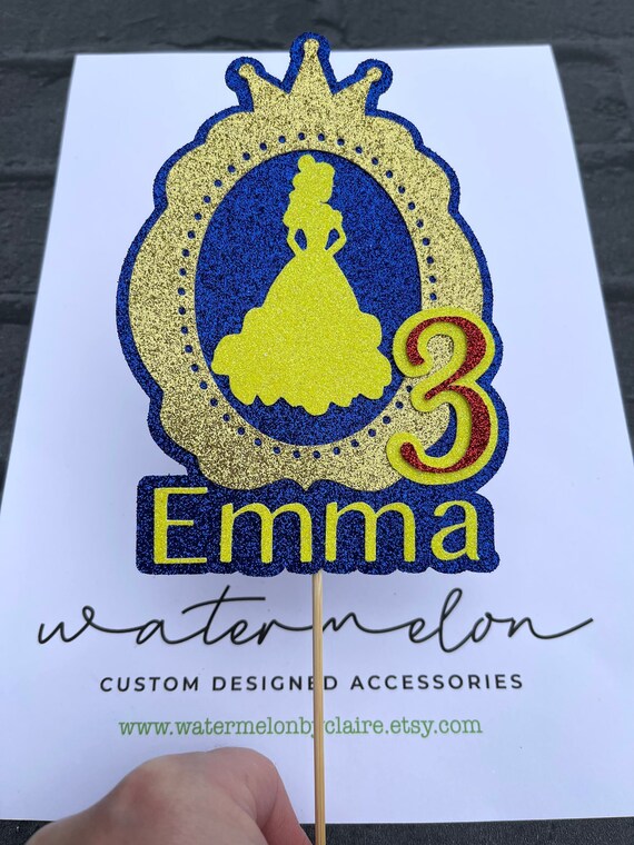 Beauty Princess Themed Cake Topper - Personalised