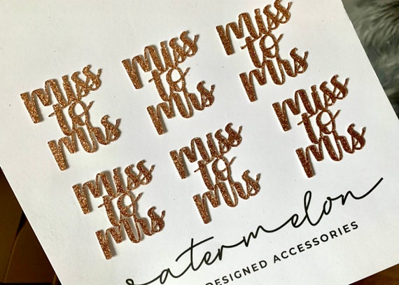 Miss to Mrs Glitter Cupcake Toppers x 6 - Hen Party- Engagement