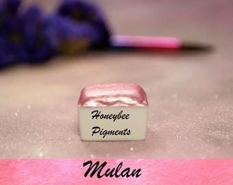 Mulan | Pink Shimmer Watercolour paint | Honeybee Pigments | Calligraphy Ink | Hand Lettering | Artist supplies | Handmade Watercolour