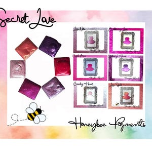 Secret Love | Handmade Shimmer Watercolour paint Set | Honeybee Pigments | Calligraphy Ink | Hand Lettering | Aquarelle