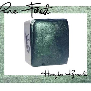 Pine Forest | Handmade Metallic Green Shimmer Watercolour paint | Honeybee Pigments | Calligraphy Ink | Hand Lettering | Aquarelle