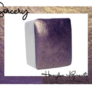 Sorcery | Shimmer Purple Gold Shift Watercolour paint | Honeybee Pigments | Calligraphy Ink | Hand Lettering | Aquarelle