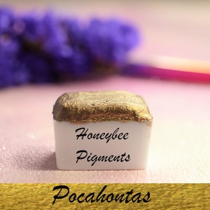 Pocahontas | Brown Shimmer Watercolour paint | Honeybee Pigments | Calligraphy Ink | Hand Lettering | Artist supplies | Handmade Watercolour