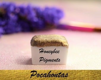Pocahontas / Pintura de acuarela marrón brillante / Pigmentos de abeja / Tinta de caligrafía / Letras a mano / Materiales para artistas / Acuarela hecha a mano