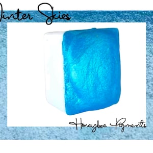 Winter Skies | Blue Shimmer Watercolour paint | Honeybee Pigments | Calligraphy Ink | Hand Lettering | Artist supplies | Handmade Watercolor