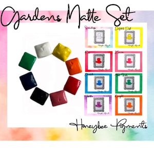 Gardens | Handmade Matte Watercolour paint Set | Honeybee Pigments | Calligraphy Ink | Hand Lettering | Aquarelle