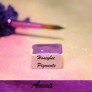 Anna | Purple Shimmer Watercolour paint | Honeybee Pigments | Calligraphy Ink | Hand Lettering | Artist supplies | Handmade