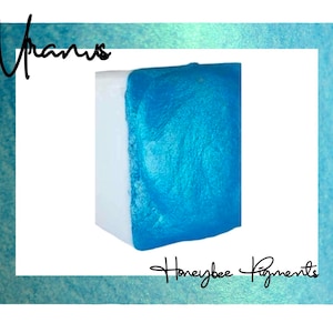 Uranus | Blue Green Shimmer Watercolour paint | Honeybee Pigments | Calligraphy Ink | Hand Lettering | Artist supplies | Handmade Watercolor