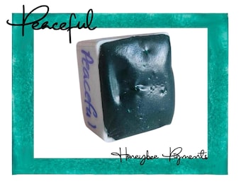 Peaceful | Handmade Matte Green Watercolour paint | Honeybee Pigments | Calligraphy Ink | Hand Lettering | Aquarelle