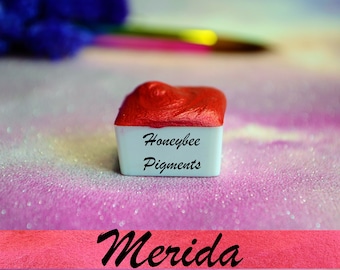 Merida | Red Shimmer Watercolour paint | Honeybee Pigments | Calligraphy Ink | Hand Lettering | Artist supplies | Handmade Watercolour