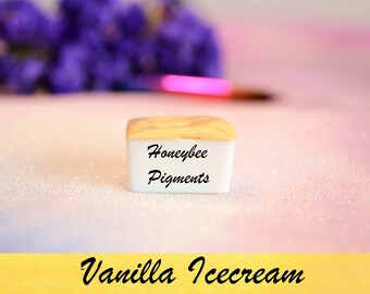Vanilla Icecream | Handmade Matte Pastel Yellow Watercolour paint | Honeybee Pigments | Calligraphy Ink | Hand Lettering | Aquarelle