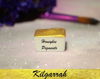 Kilgarrah | Gold Metallic Watercolour paint | Honeybee Pigments | Calligraphy Ink | Hand Lettering | Artist supplies | Handmade Watercolour