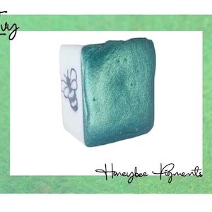 Ivy | Green Shimmer Watercolour paint | Honeybee Pigments | Calligraphy Ink | Hand Lettering | Artist supplies | Handmade Watercolour