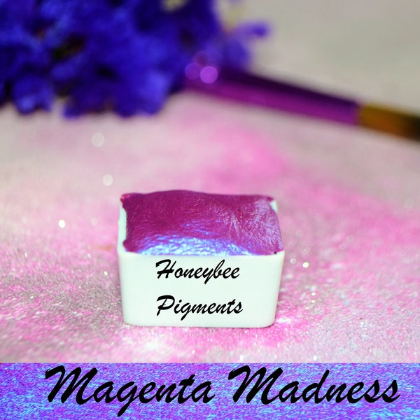 Magenta Madness | Handmade Shimmer Shift colour change Watercolour paint | Honeybee Pigments | Calligraphy Ink | Hand Lettering | Aquarelle