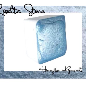 Rosetta Stone | Blue Shimmer Watercolour paint | Honeybee Pigments | Calligraphy Ink | Hand Lettering | Artist supplies | Handmade