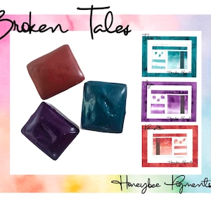Broken Tales | Handmade Matte Watercolour paint Set | Honeybee Pigments | Calligraphy Ink | Hand Lettering | Aquarelle