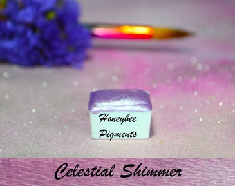 Celestial Shimmer | Purple Shimmer Watercolour paint | Honeybee Pigments | Calligraphy Ink | Hand Lettering | Artist supplies | Handmade