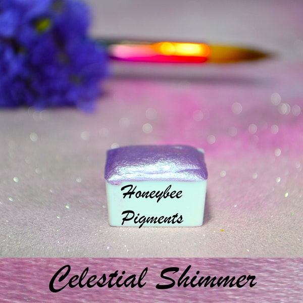 Celestial Shimmer | Purple Shimmer Watercolour paint | Honeybee Pigments | Calligraphy Ink | Hand Lettering | Artist supplies | Handmade