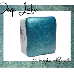 Deep Lake  | Handmade Metallic Green Shimmer Watercolour paint | Honeybee Pigments | Calligraphy Ink | Hand Lettering | Aquarelle