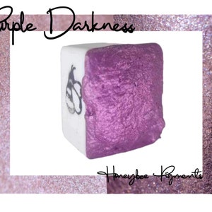 Purple Darkness | Dark Purple Shimmer Watercolour paint | Honeybee Pigments | Calligraphy Ink | Hand Lettering | Artist supplies | Handmade