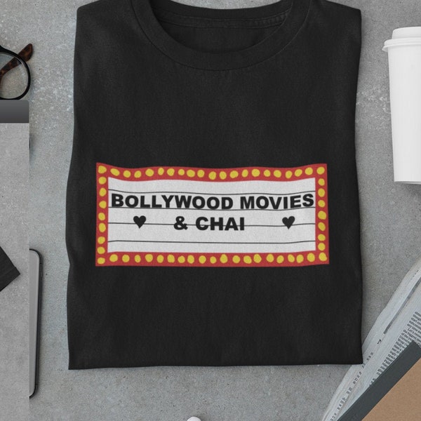 Bollywood and Chai t-shirt, indian clothes, desi apparel, filmy, cute desi women's shirt