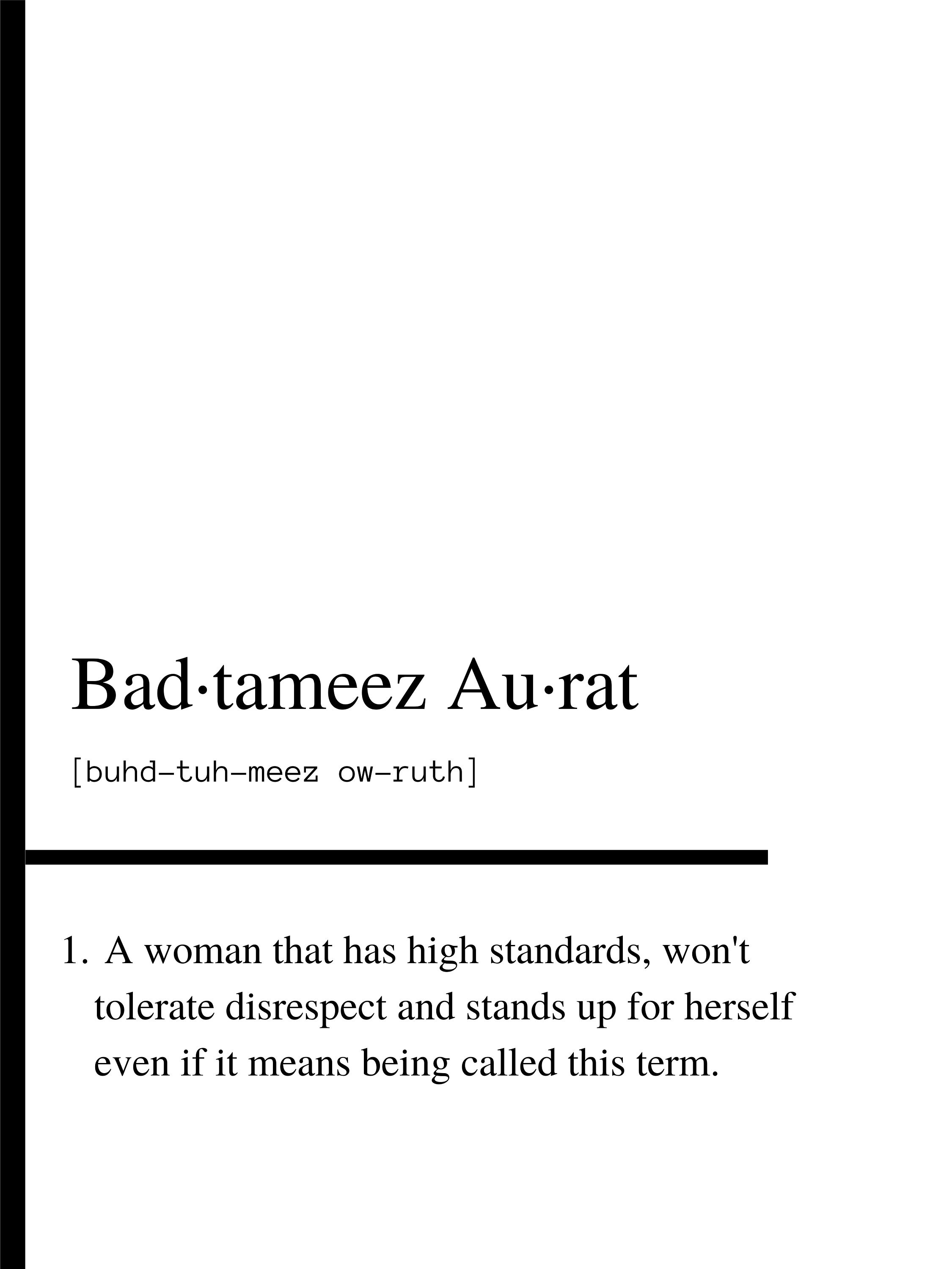Badtameez Aurat Definition Poster - Etsy Österreich