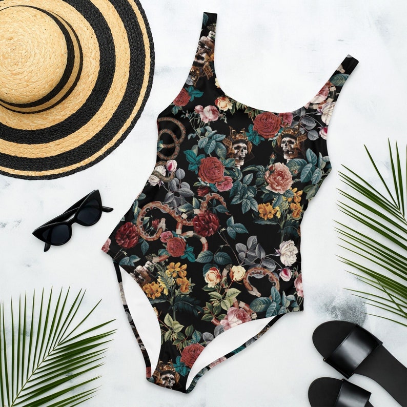 Goth Swimsuit, One Piece Swimsuit, Witchy Swimsuit, Alternative