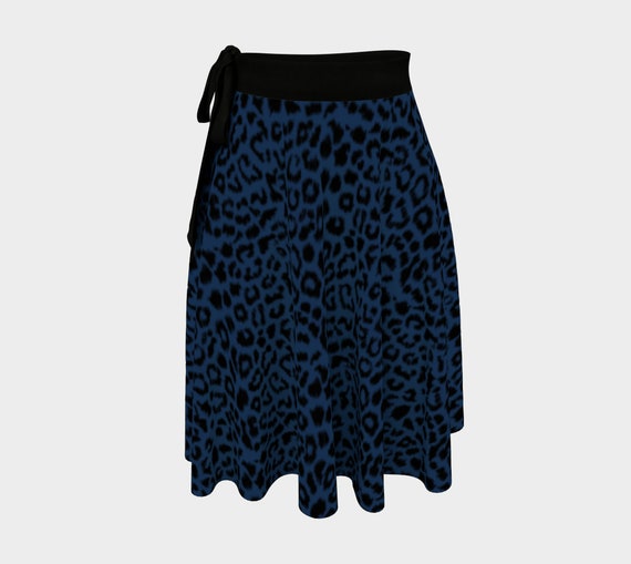 Blue leopard top wrap skirt