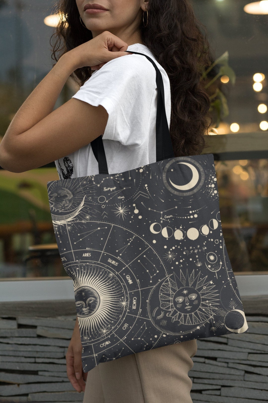 Zodiac Tote Bag, Witchy Bag, Tarot Bag, Canvas Tote Bag, Tote Bag ...