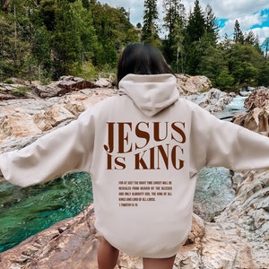 Jesus is king sweatshirt Jesus hoodie Christian hoodie Christian merch Christian clothes Christian streetwear Gospel shirt Jesus clothes