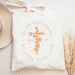 Christian tote bag Church bag Christian tote bags Trendy Christian merch Bible tote Jesus tote Bible bag Boho Christian bag Scripture tote