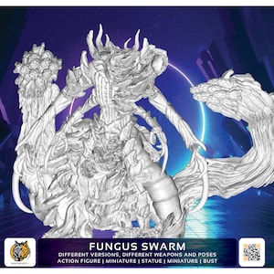 Fungus Colossus, mushroom creature, monster, fantasy miniature, mushroom zombie, ent, parasite, symbiote, woodland creature, board games
