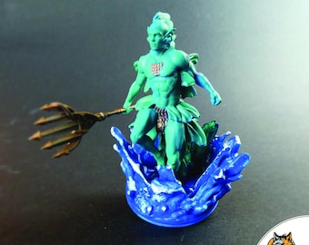 Abyssal Army - Triton, Triton Miniature, Mermaid, Octopus Queen, Triton, Queen of the Seas, Fantasy Miniature, Magical Creature, Miniature
