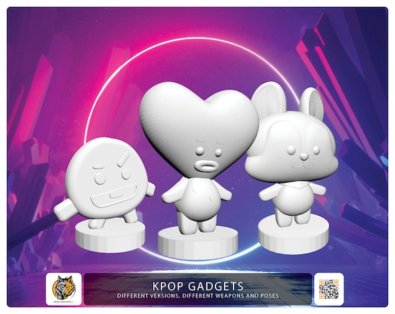 KPOP Fanart Figures, Kpop Idol Funny Gadgets, Unofficial Kpop Figures,  Fanart Resin Handmade, Kpop, Ask Your Custom Kpop Gift, Bt21, Skzoo 